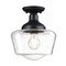 Westinghouse Fixture Ceiling Outdr SemiFlush-Mount 60W Schoolhous 9In Txt, Black Clear Sd Glass 6120900 - alternate 1